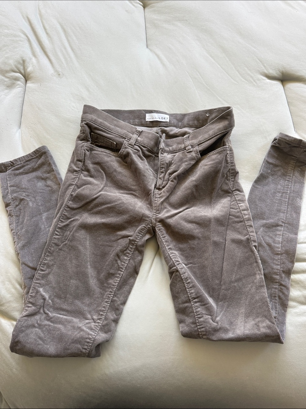 LOFT Skinny Corduroy Jeans in Gray